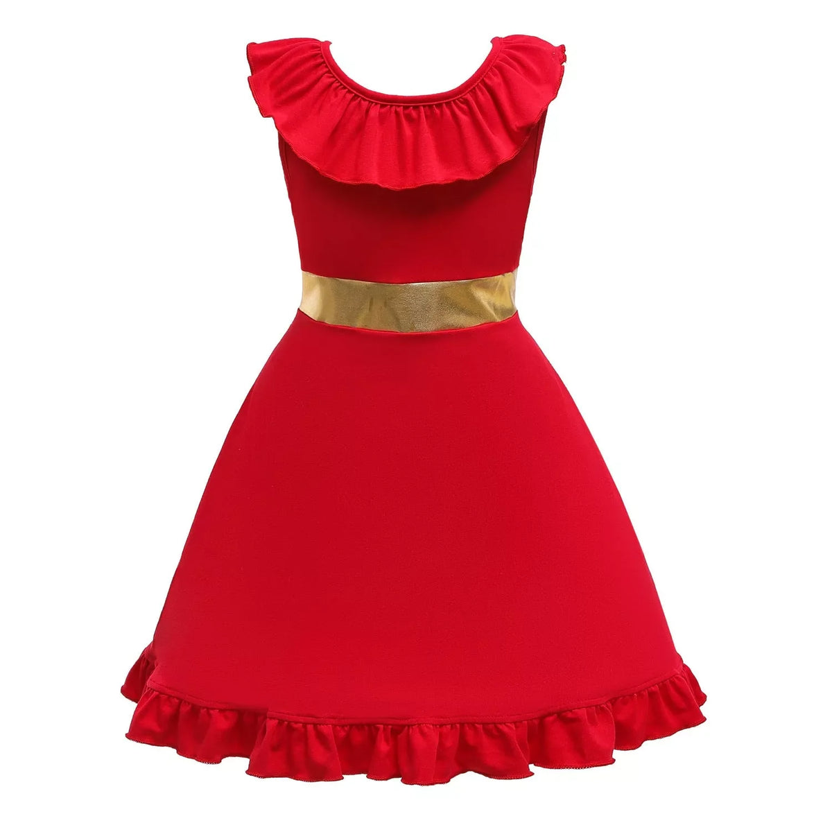 Halloween Kids' Skirt Girls' Princess Dress in vibrant red, perfect for trick-or-treating