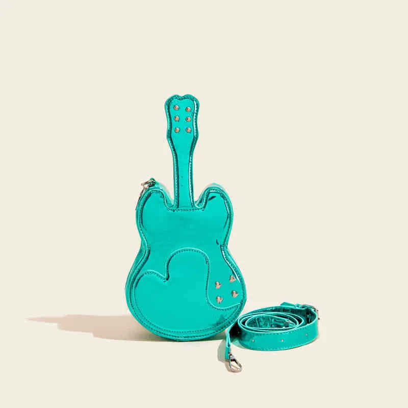 Guitar creative arts crossbody shoulder bag in PU material showing five colour options
