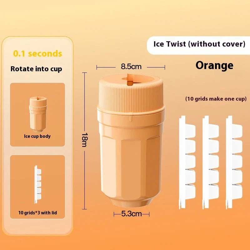 Ice tray with twist-release mechanism for easy ice cube removal, made of high-quality materials and available in various colors