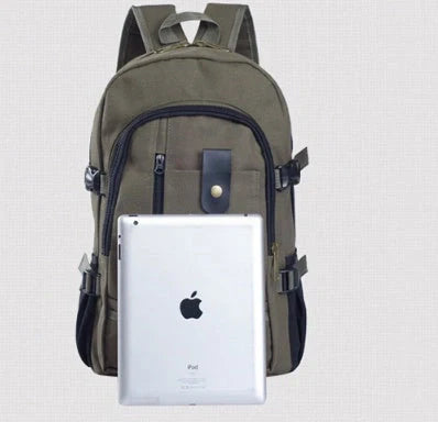 Stylish and durable canvas backpack for men and students, perfect for school, work, or travel.