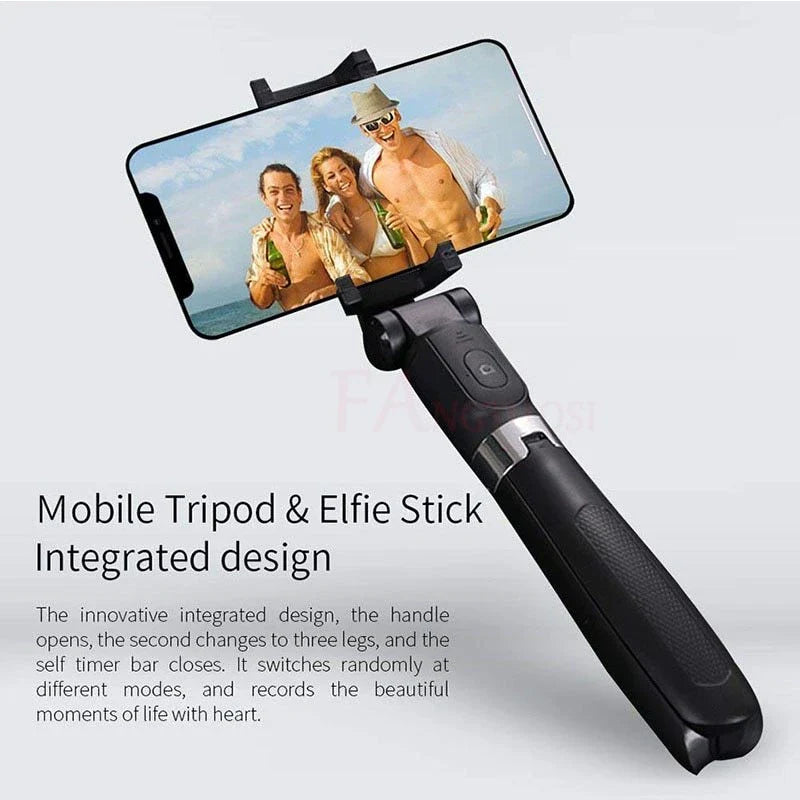 Versatile Bluetooth Selfie Stick compatible with iPhones and Android smartphones, featuring adjustable telescopic design and premium construction