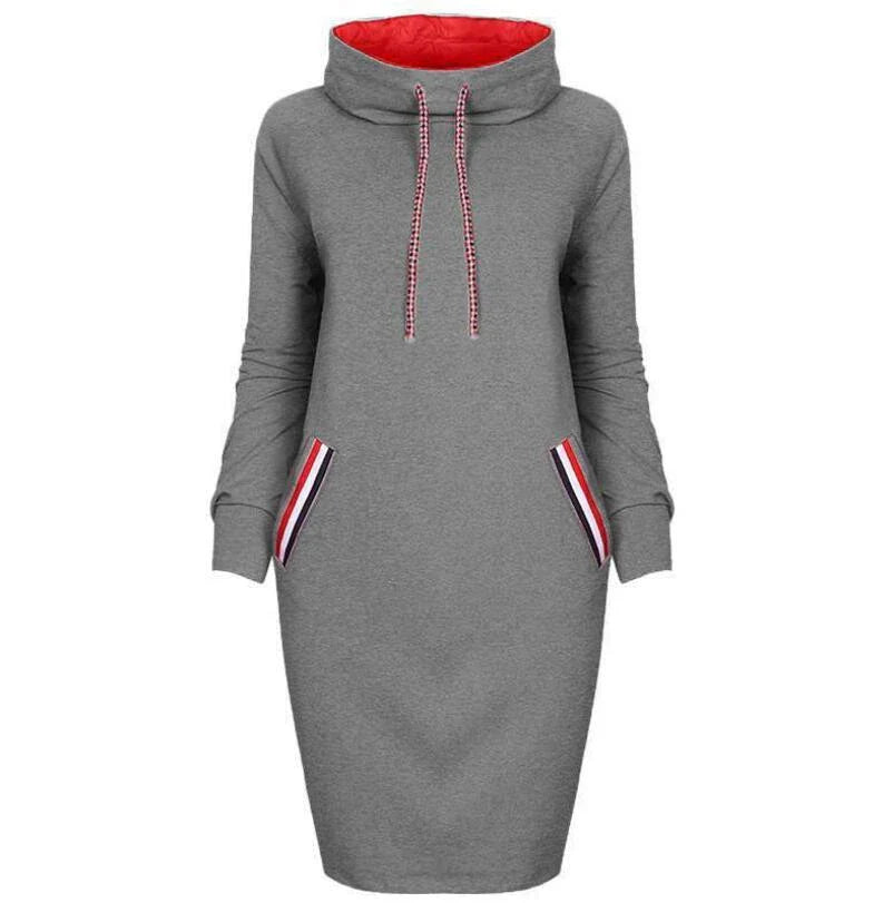 Elegant long sleeve party dress with high collar in a variety of colors and sizes