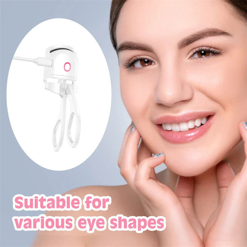 Rechargeable Electric Eyelash Curler with Temperature Control for Effortless Lash Curling