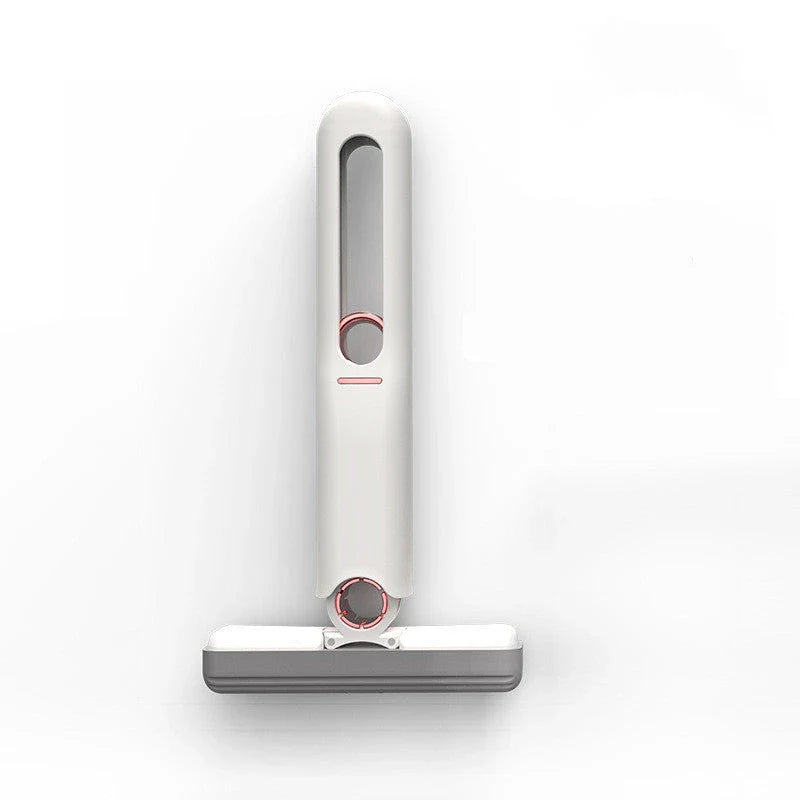 Versatile floor cleaning mop with single-handed squeeze handle, push-pull dehydration mechanism, and biodegradable cotton head