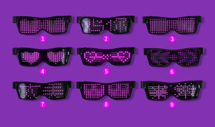 Bluetooth-Enabled LED Party Glasses with Dynamic Flashing Lights