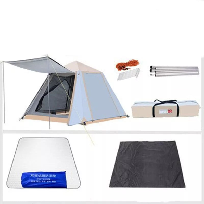 Qingyun Aluminum Pole Tent quick-open design for camping and beach outings