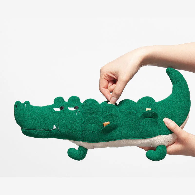 Green plush toy dog measuring 35cm with durable construction for pet play