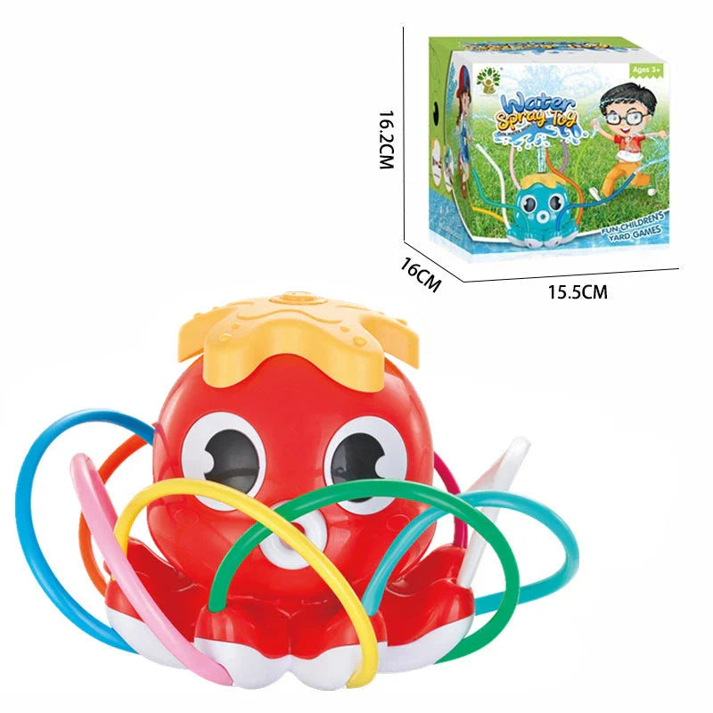 Colorful outdoor water sprinkler toy with cactus-shaped design for kids to enjoy in the backyard