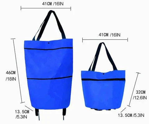 Foldable Shopping Trolley Tote Bag made of durable 600D Oxford Cloth with a large 23L capacity and versatile 2-in-1 design