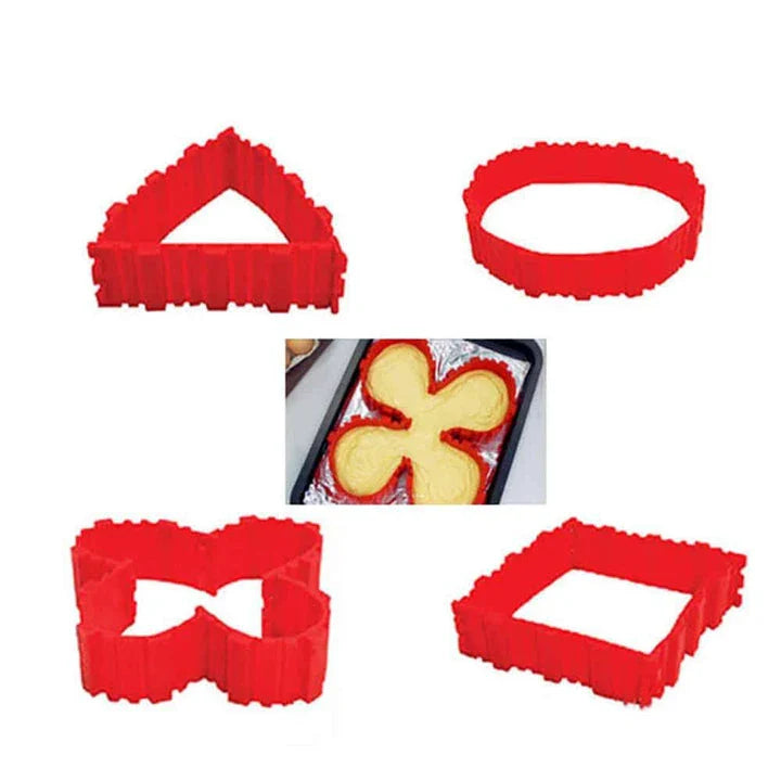 Premium silicone cake baking mold set in various colors, featuring intricate designs for creating beautiful desserts