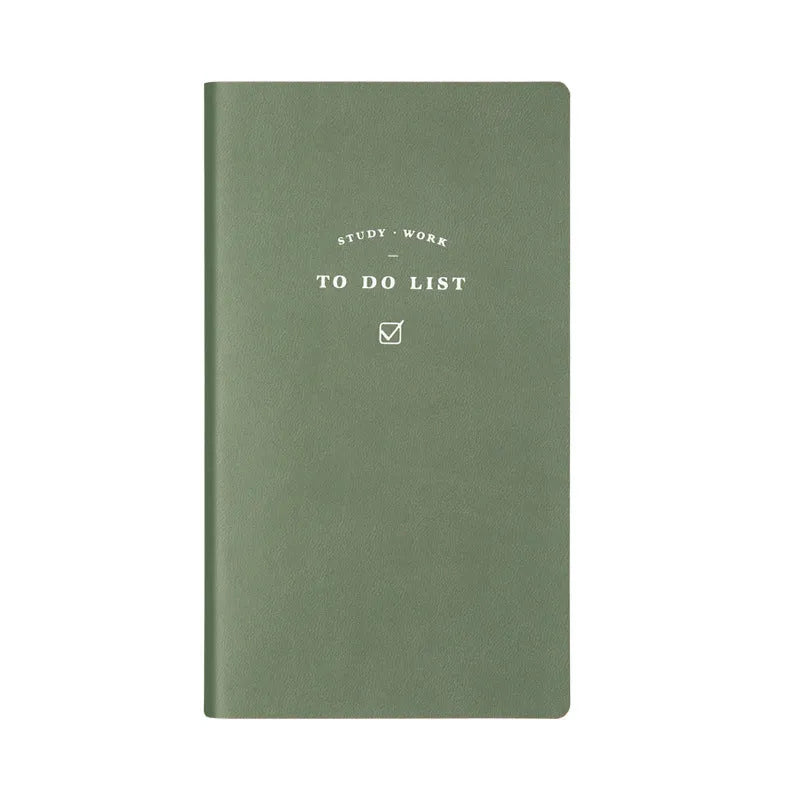 Simple style portable todolist notebook in blue, green, pink, or yellow with PU cover and 96 pages.