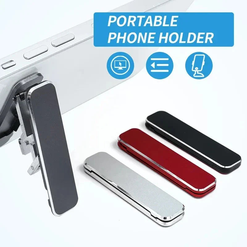 Versatile aluminum alloy folding phone stand with adjustable viewing angle for hands-free mobile productivity