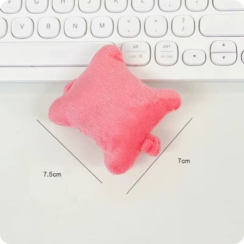 Plush polyester wrist protector mouse pad pillow in blue, green or pink colours