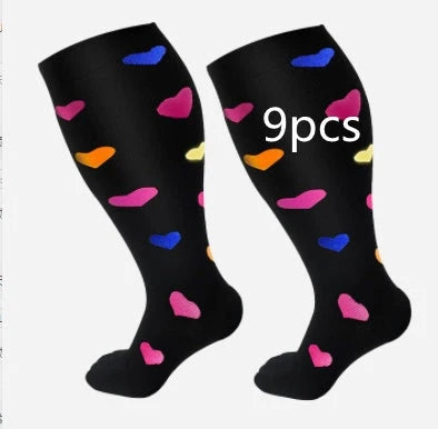 Premium plus-size compression socks with bamboo fibers for superior comfort and support
