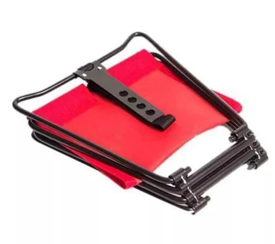 Compact Portable Pocket Chair with metal frame and fabric cushion