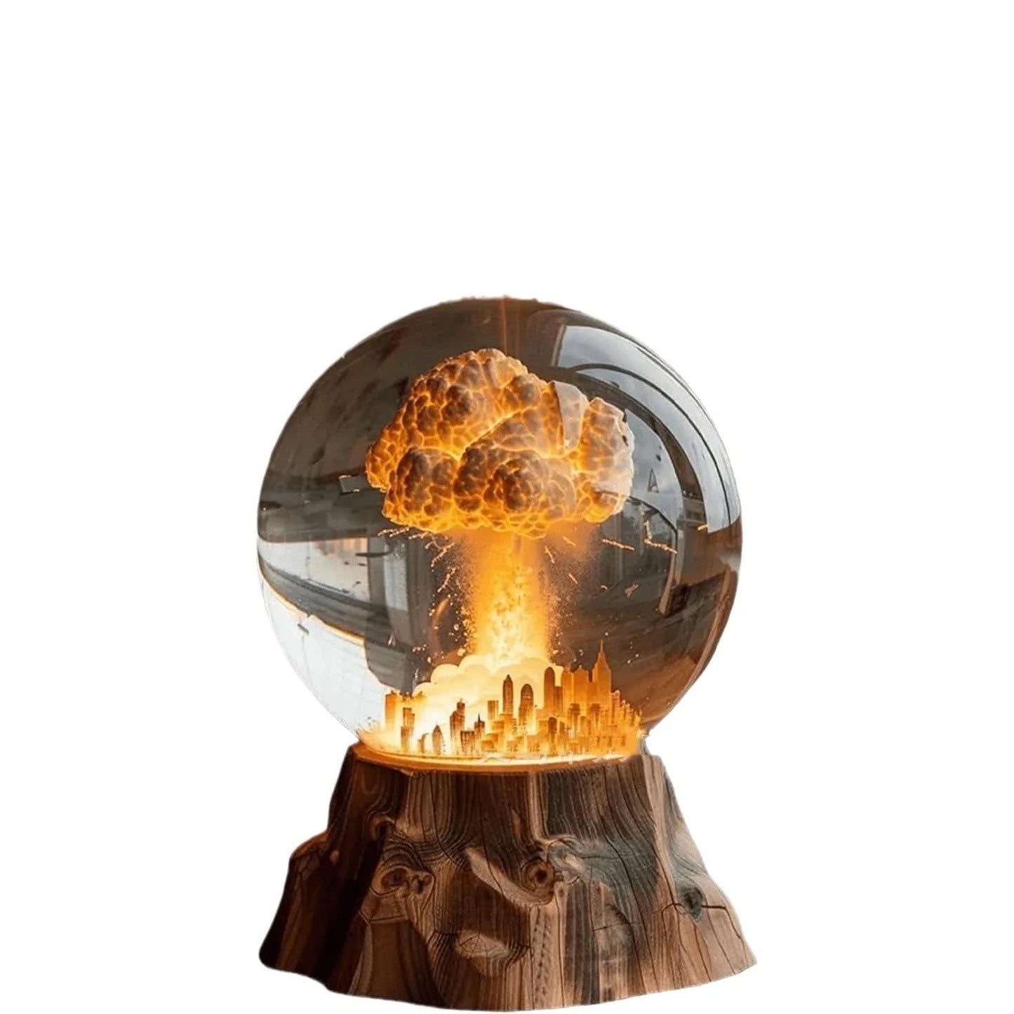 Atomic Bomb Explosion Lamp with 3D Mushroom Cloud Design - Eco-Friendly Resin Night Light