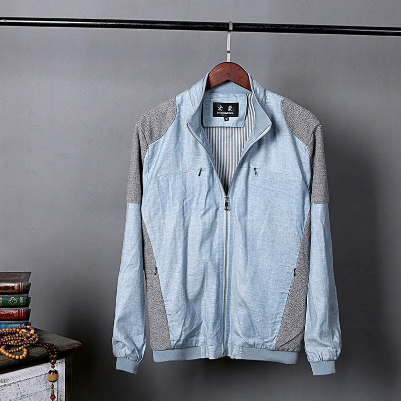 Men's thin cotton linen jacket in regular fit available in sizes M through 6XL