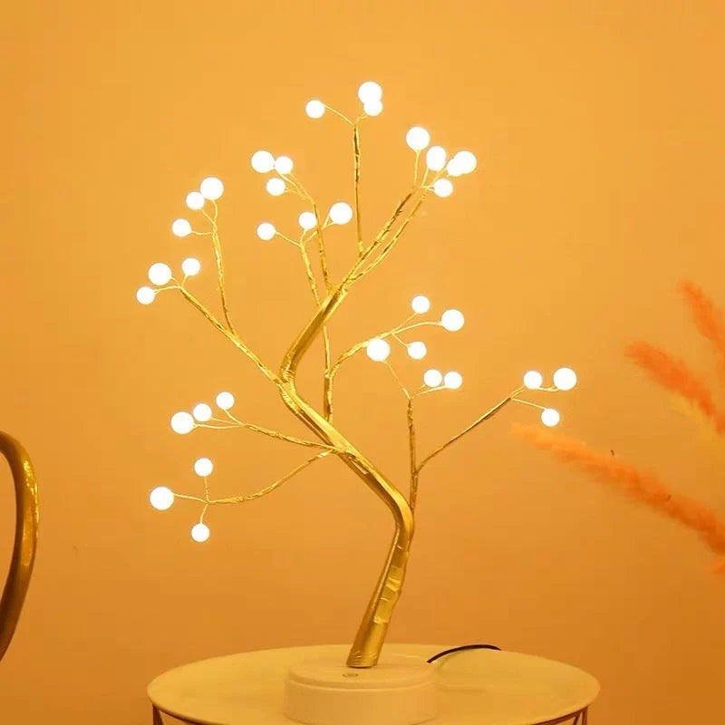 Shimmering Copper Charm - Enchanting LED light with copper wire design for a cozy, ambient glow in your bedroom