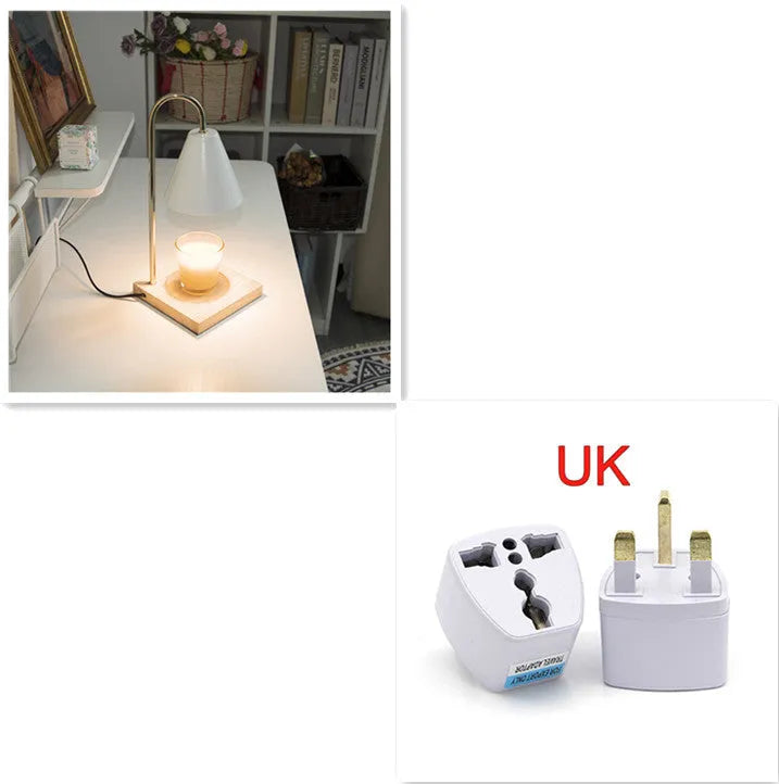 Electric wax melt warmer lamp with stepless dimming, cold rolled steel body, 15 x 33.5 cm, GU10 bulb
