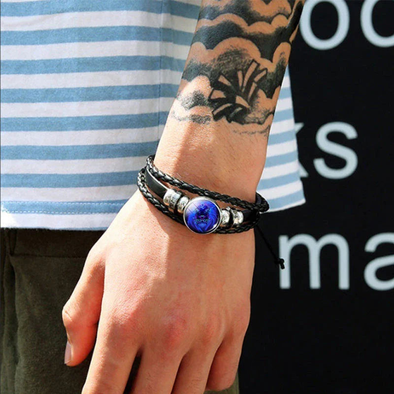 Stylish zodiac constellation bracelet with 12 zodiac sign design options