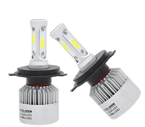 S2 car LED headlight bulbs with COB chip, 6500K white light, 8000LM, cooling fan and aviation aluminium 6063
