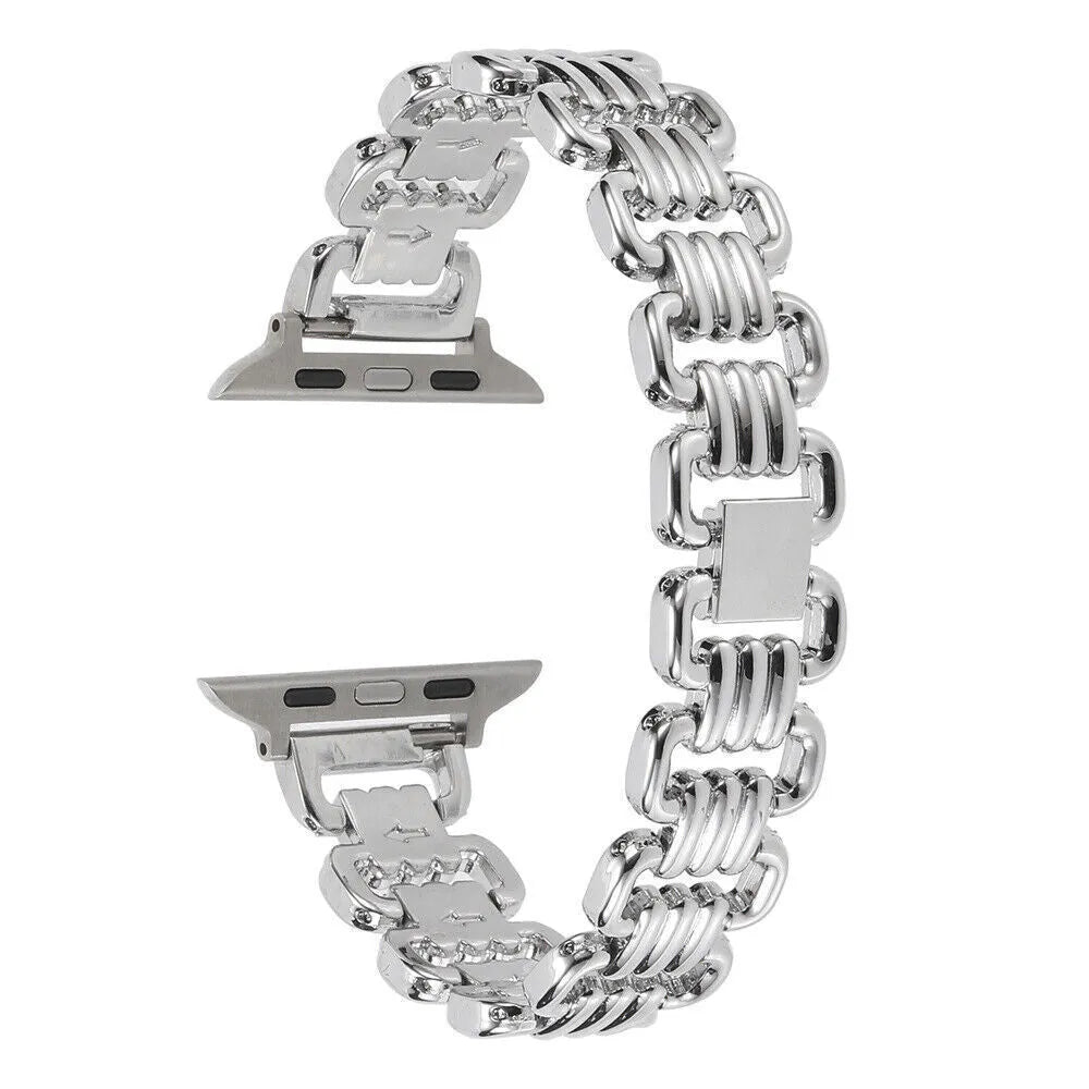 Alloy metal ladies watch bracelet for Apple Watch in silver, black, gold, rose gold, Starlight colours