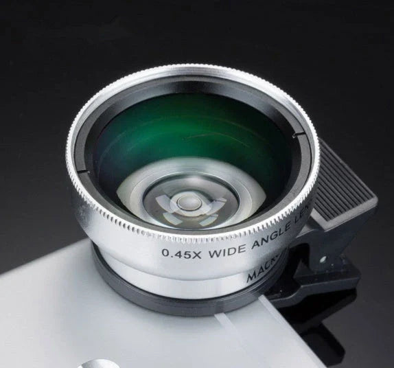 A premium smartphone lens kit with a 0.45X wide-angle lens and a 12.5X macro lens, offering exceptional versatility and image quality.