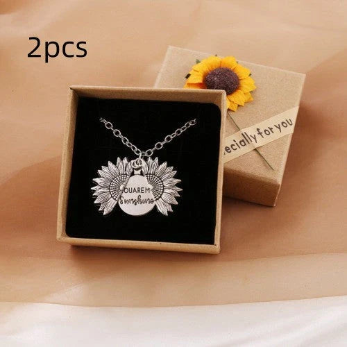 Radiant sunflower charm necklace with adjustable chain for a personalized fit