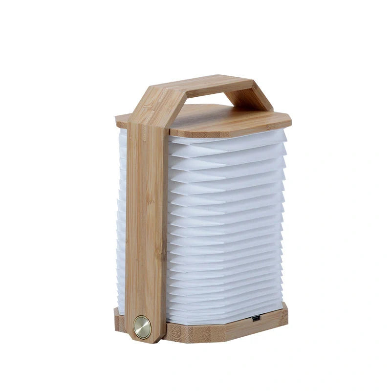 Nordic style wooden hand lamp with USB rechargeable feature