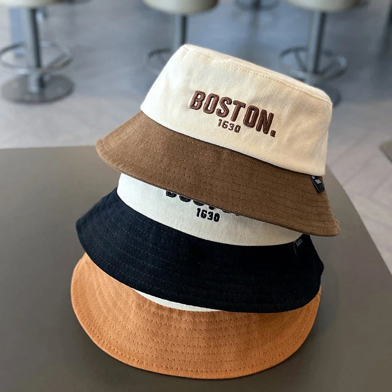 Adjustable Kids Wide Brim Bucket Hat with Trendy Korean Embroidery Design for Sun Protection