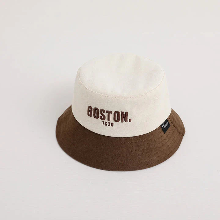 Adjustable Kids Wide Brim Bucket Hat with Trendy Korean Embroidery Design for Sun Protection