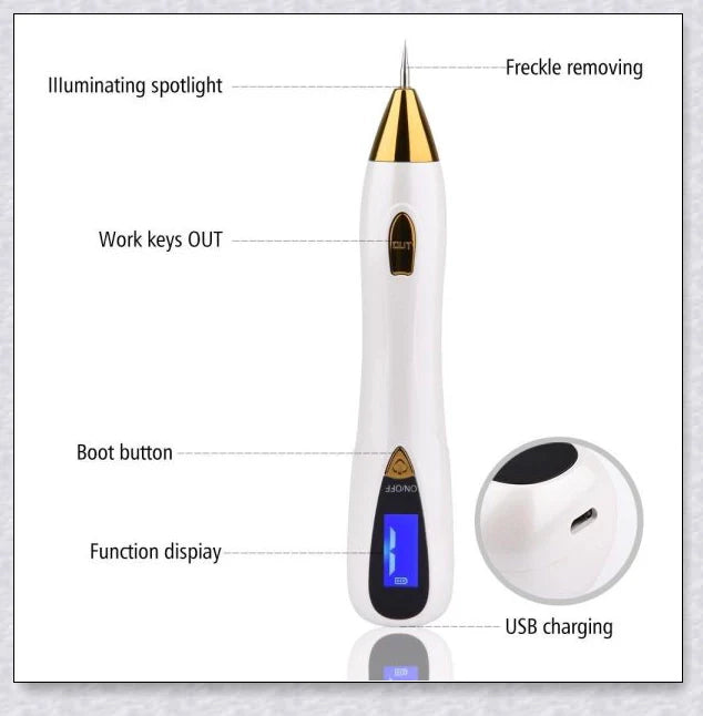 Skin Tag And Mole Remover - Innovative nano-needle technology for safe and effective removal of skin tags, moles, freckles, and other blemishes