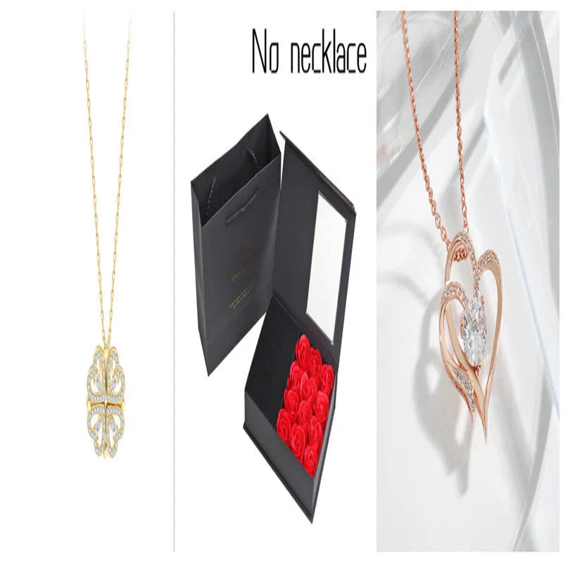 Elegant four-leaf clover necklace with magnetic and detachable design for versatile styling