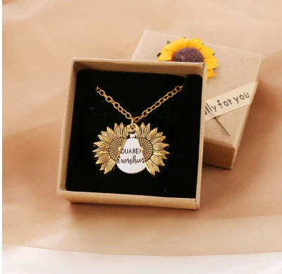Radiant sunflower charm necklace with adjustable chain for a personalized fit