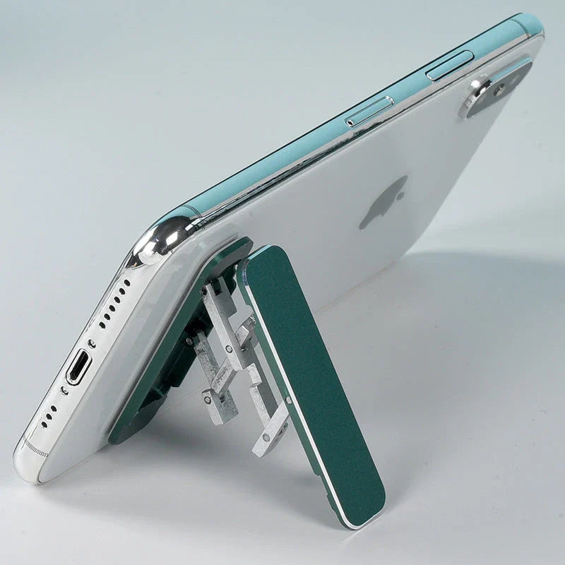 Versatile aluminum alloy folding phone stand with adjustable viewing angle for hands-free mobile productivity