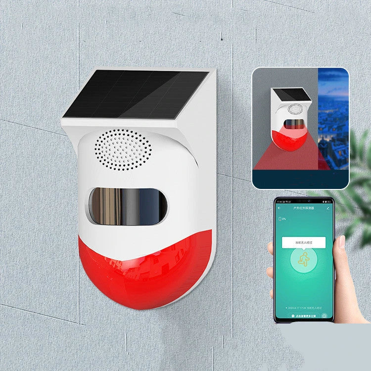 Intelligent solar-powered alarm system with infrared motion detection for enhanced home security