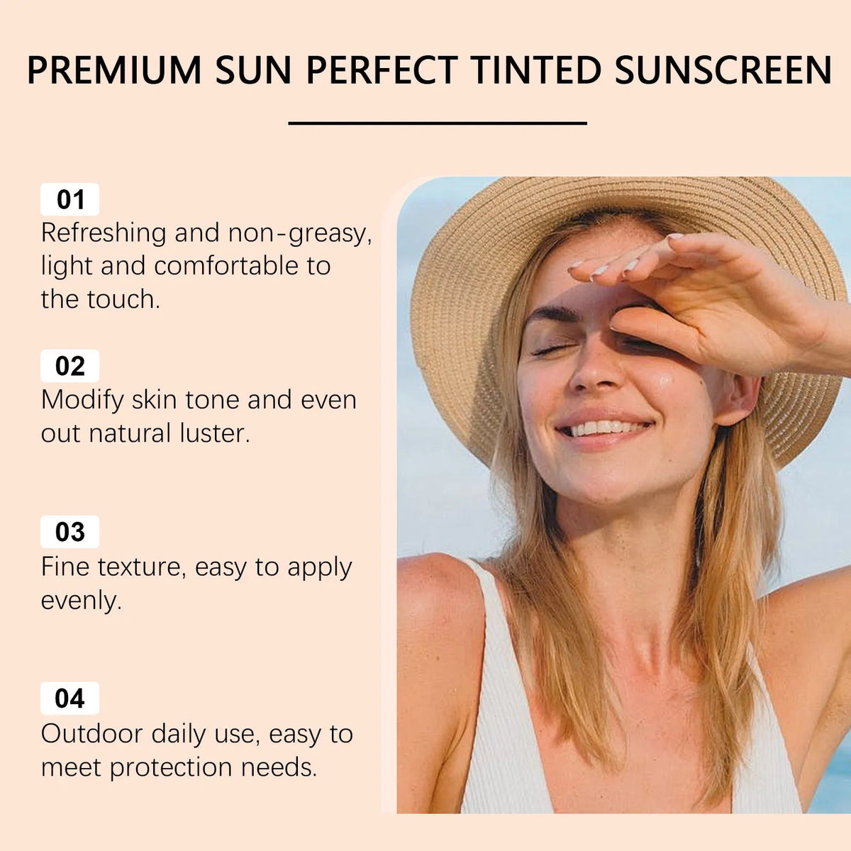 Polishing Protective Cream sunscreen lotion in 50ml container with titanium dioxide and hyaluronic acid formula