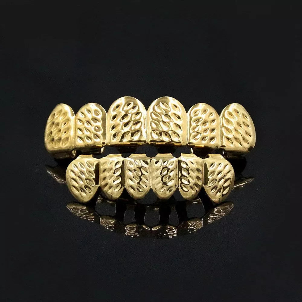 Halloween Prom Gold Braces Spike Dress Up Accessories in various finishes