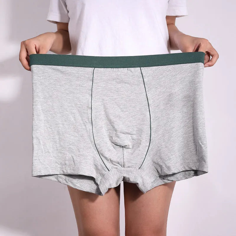 Men's oversized cotton baggy boxers in black, red, grey, blue or purple, sizes XL-3XL, 95% cotton