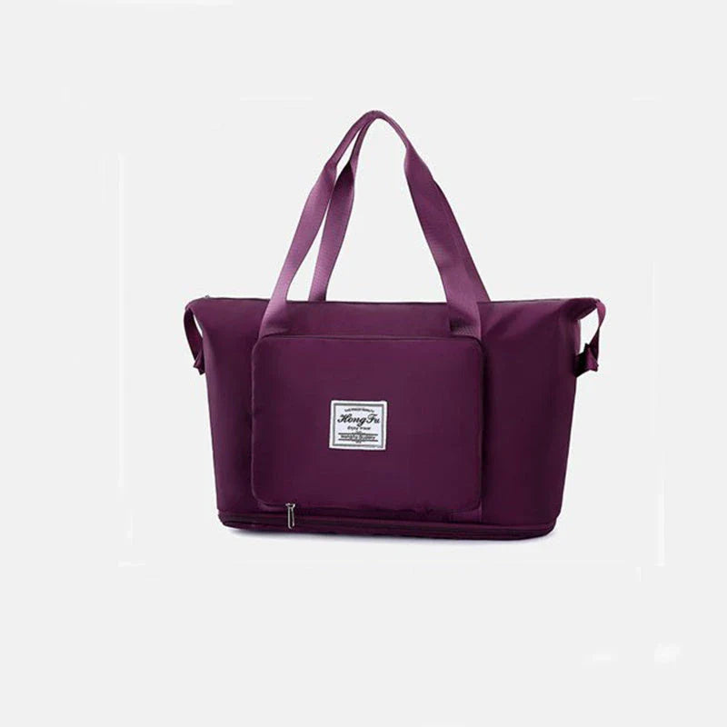 Versatile foldable travel bag with large 36-55L capacity, multiple interior pockets, and water-resistant Oxford cloth construction