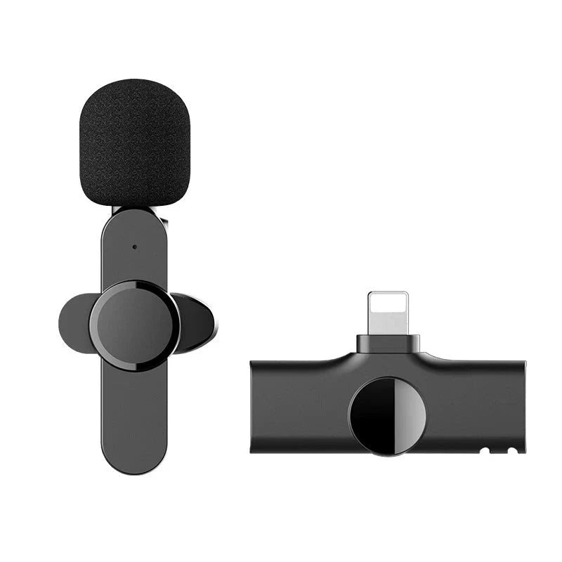 Wireless lavalier microphone with Bluetooth connectivity for Android phones and tablets, featuring a compact and durable design for high-quality audio capture