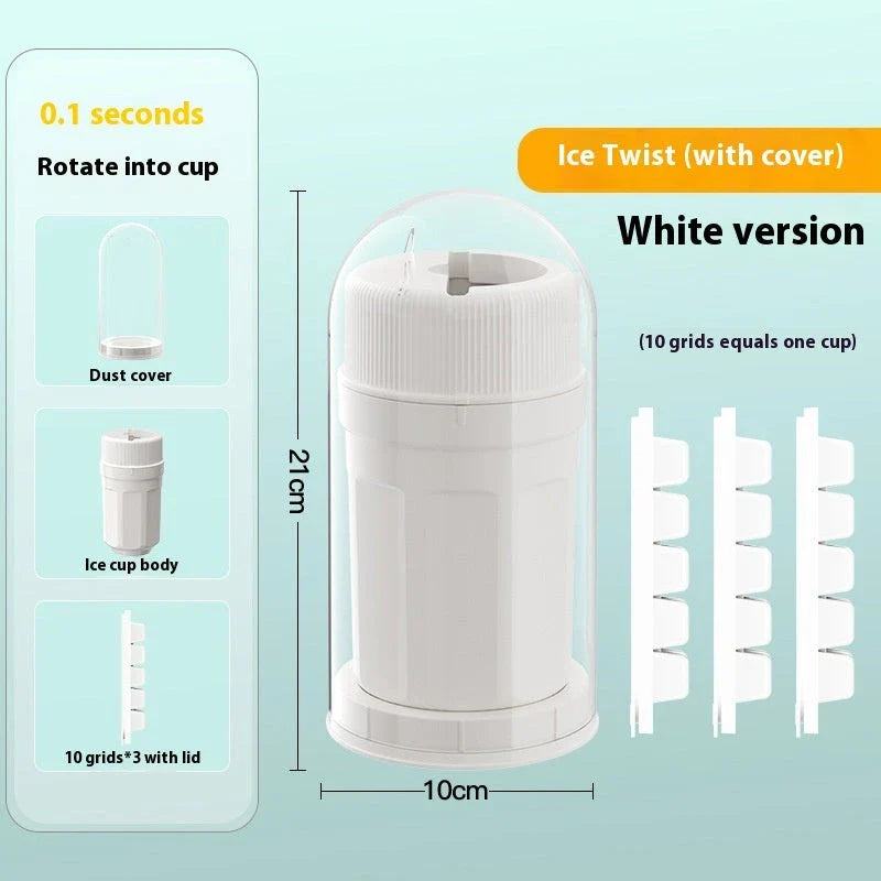 Ice tray with twist-release mechanism for easy ice cube removal, made of high-quality materials and available in various colors