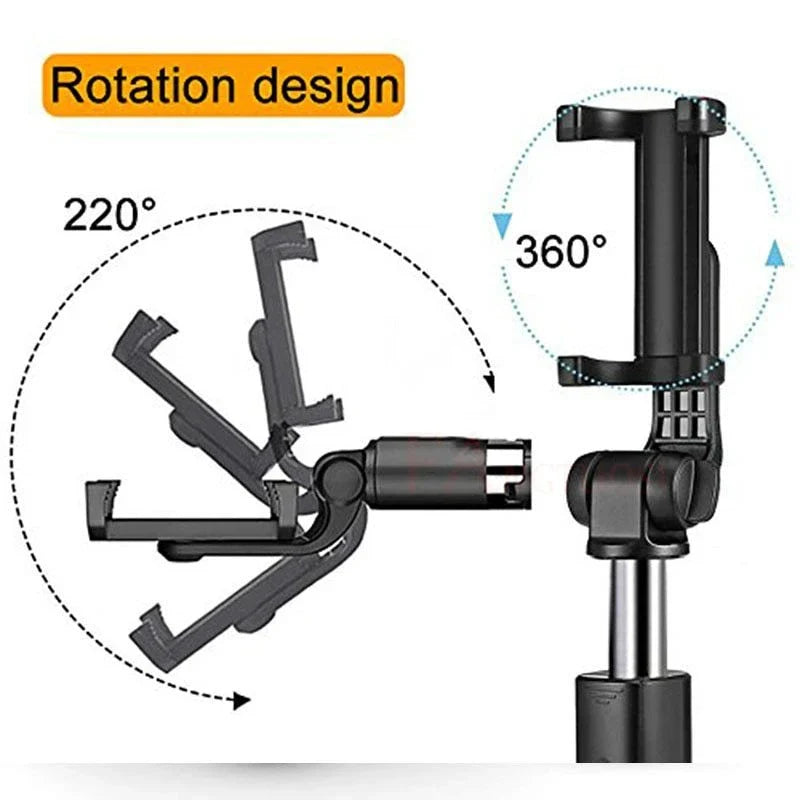 Versatile Bluetooth Selfie Stick compatible with iPhones and Android smartphones, featuring adjustable telescopic design and premium construction