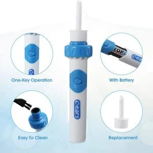 Ear Wax Vacuum Cleaner Removal Kit, featuring a suction tool with soft silicone tips for safe and effective earwax removal