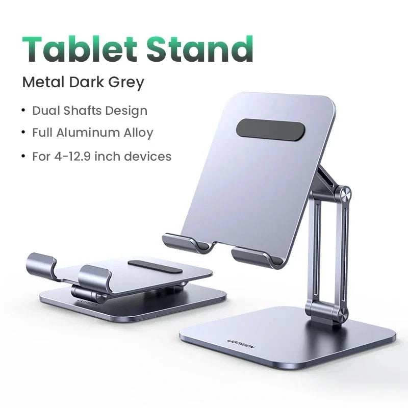 Adjustable aluminum tablet stand with multi-angle adjustment and sturdy, stable construction