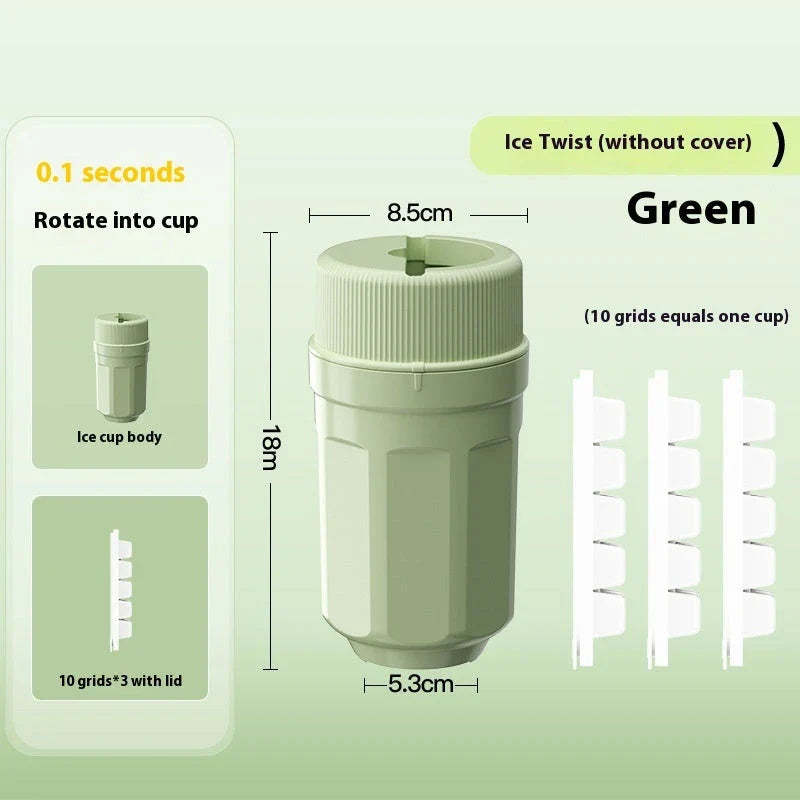 Ice tray with twist-release mechanism for easy ice cube removal, made of high-quality materials and available in various colors