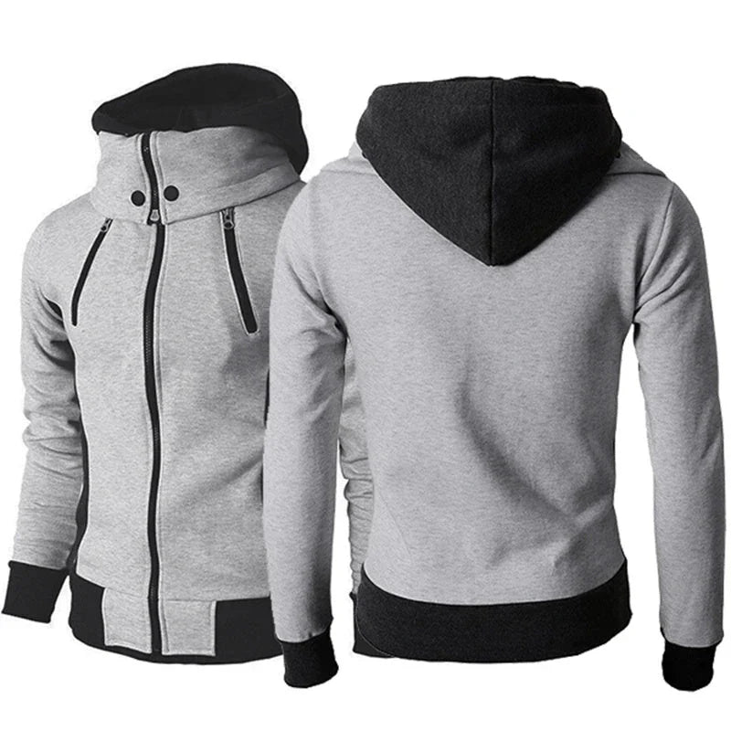 Premium zip-up hoodie jacket for men with touch screen-friendly design, ideal for outdoor activities and casual wear