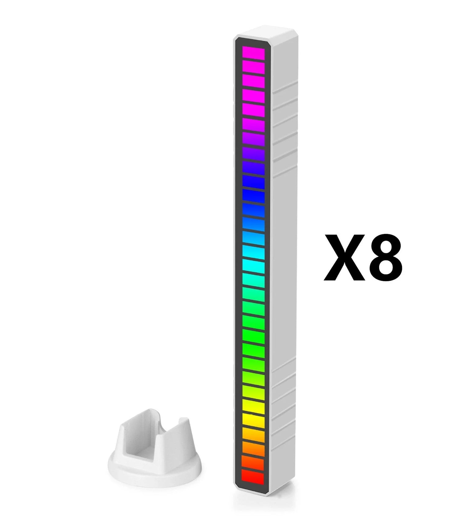 RGB LED strip lights that synchronize with music, creating a rhythmic and customizable ambient lighting experience.
