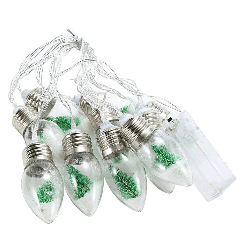 Festive LED string lights with a wishing bottle design, perfect for holiday decorations
