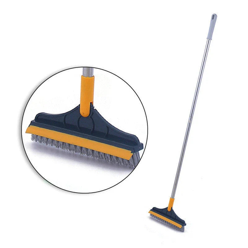 Versatile floor cleaning brush with triangular head and 120-degree rotating capabilities for easy access to tight spaces and corners
